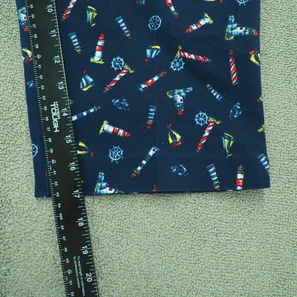 Bon Worth Capri Crop Pants Women Small High-rise Blue Red Lighthouse Nautical - Picture 4 of 4
